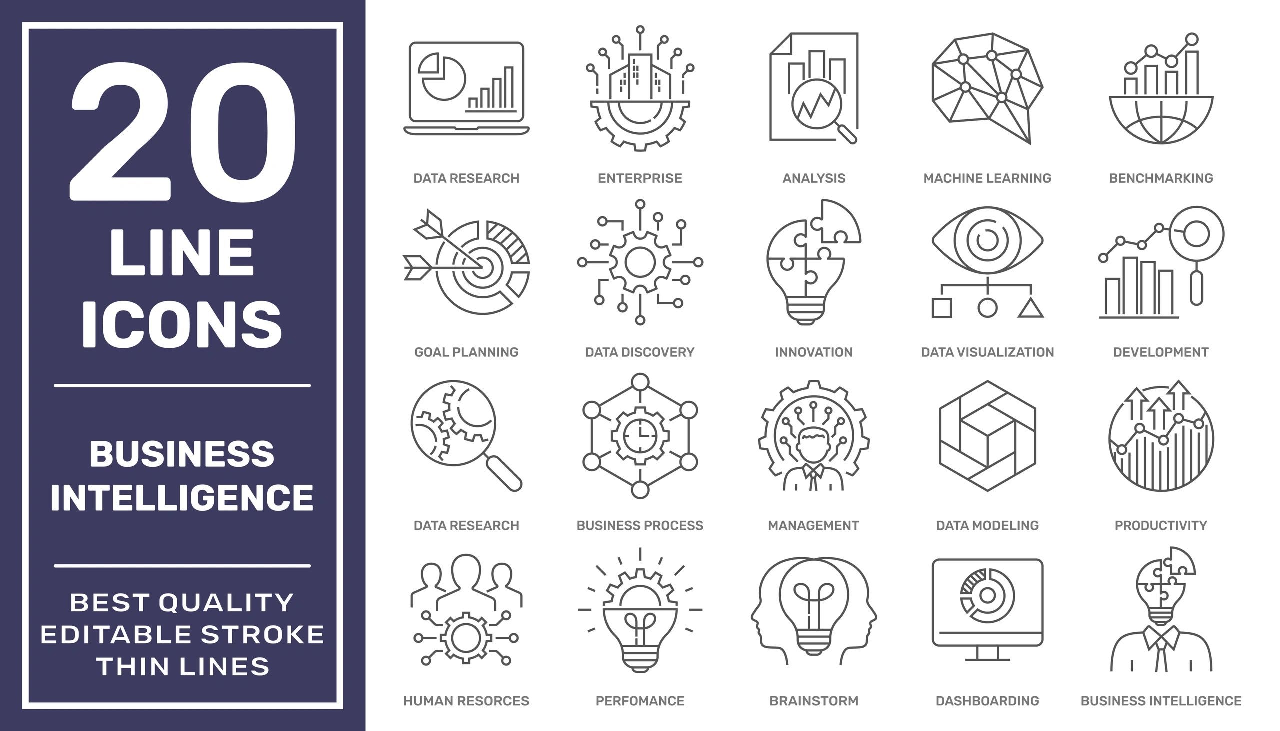 strategy consulting concept icons