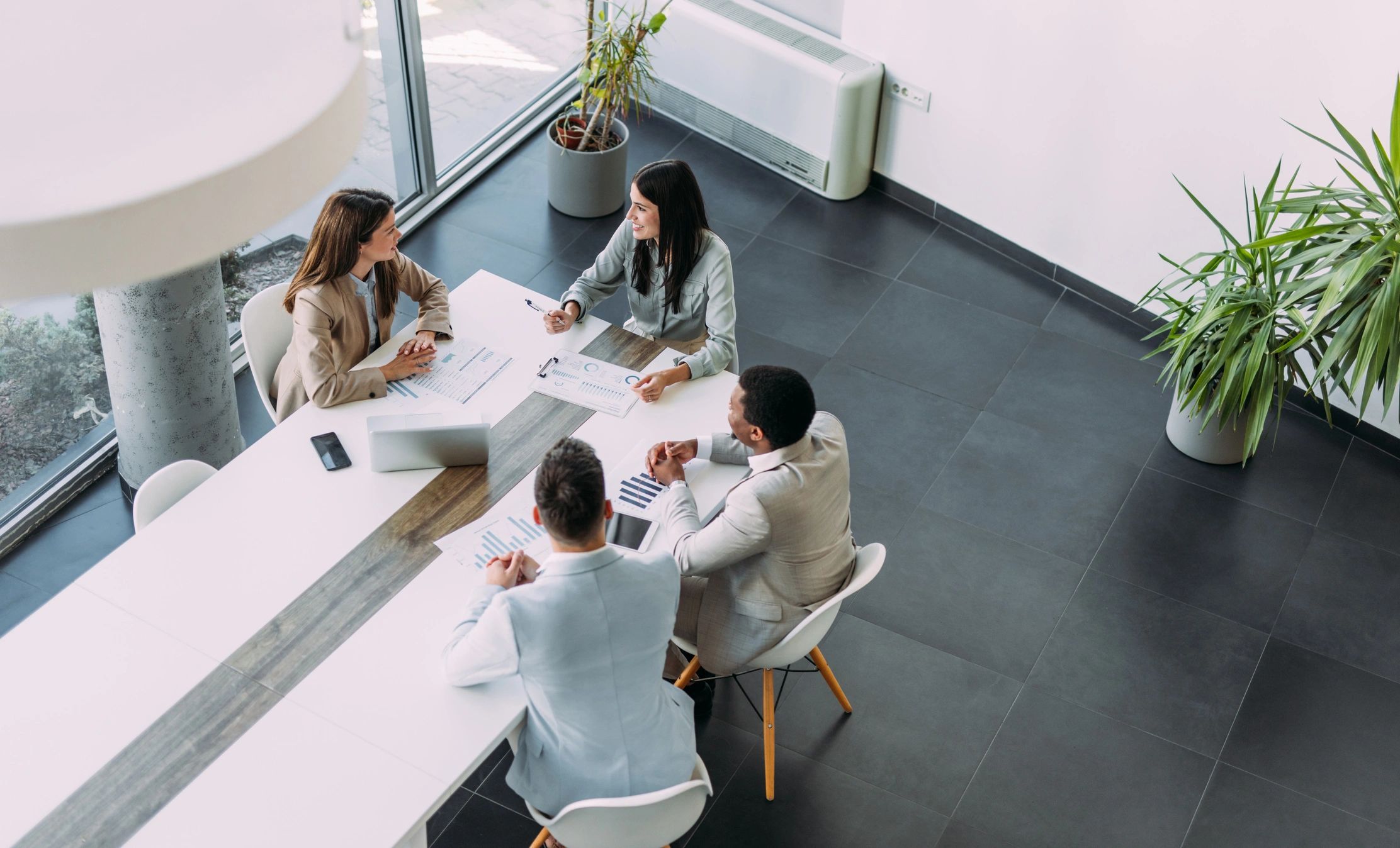 diverse business consulting team modern office