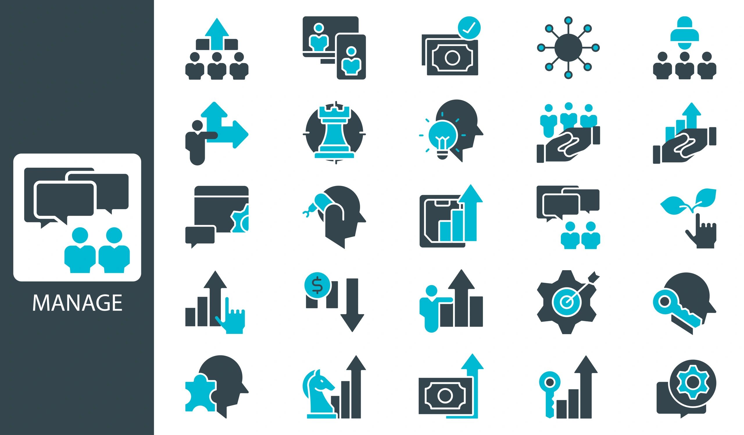 strategy consulting concept icons