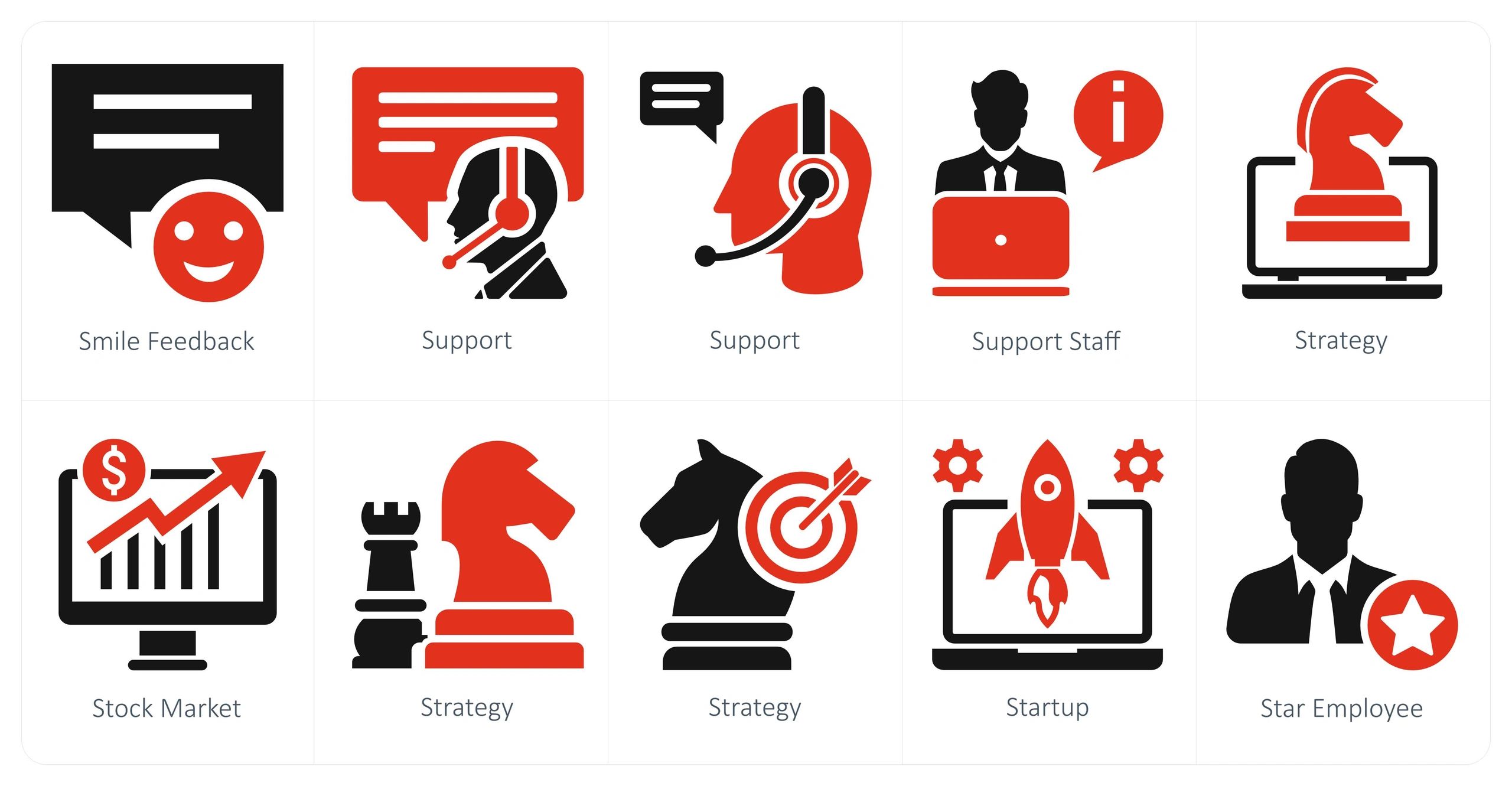 strategy consulting concept icons